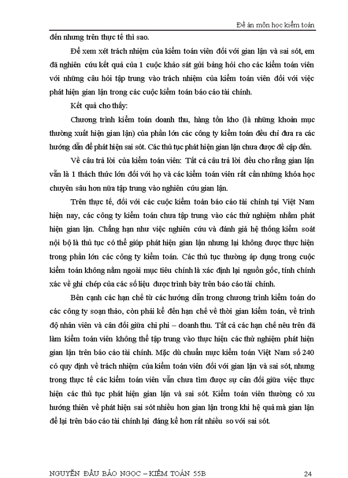 image for page Gian lận và sai sót với trách nhiệm của kiểm toán viên trong kiểm toán