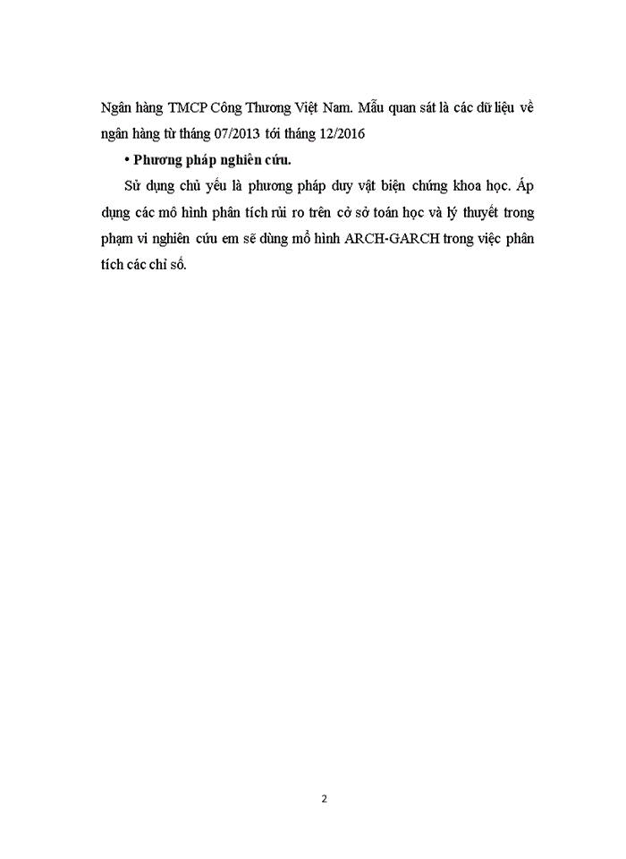 image for page Sử dụng mô hình ARCH-GARCH phân tích rủi ro cổ phiếu Ngân hàng TMCP Công Thương Việt Nam