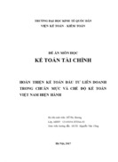 HOÀN THIỆN KẾ TOÁN ĐẦU TƯ LIÊN DOANH TRONG CHUẨN MỰC VÀ CHẾ ĐỘ KẾ TOÁN VIỆT NAM HIỆN HÀNH