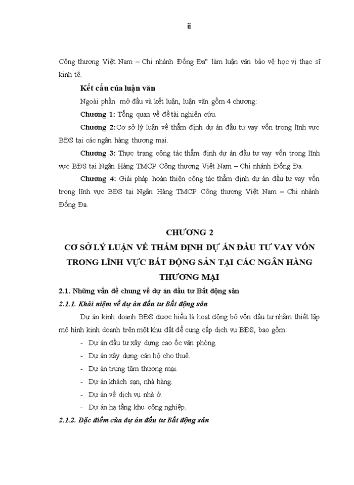 image for page THS Hoàn thiện công tác thẩm định dự án vay vốn trong lĩnh vực bất động sản tại Ngân hàng TMCP Công thương Việt Nam Chi nhánh Đống Đa