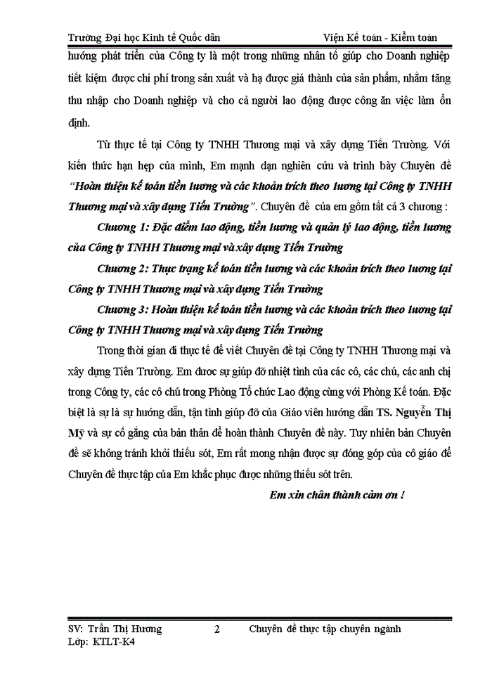 image for page Hoàn thiện kế toán tiền lương và các khoản trích theo lương tại Công ty Trách nhiệm hữu hạn Thương mại và xây dựng Tiến Trường