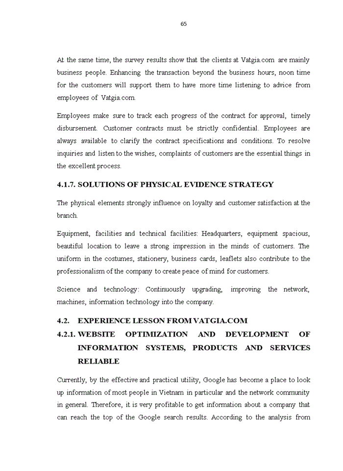 image for page SUGGESTIONS TO IMPROVE SERVICE THE ELEMENTS OF MKT STRATEGY AND CUSTOMER SATISFACTION AT VATGIA COM