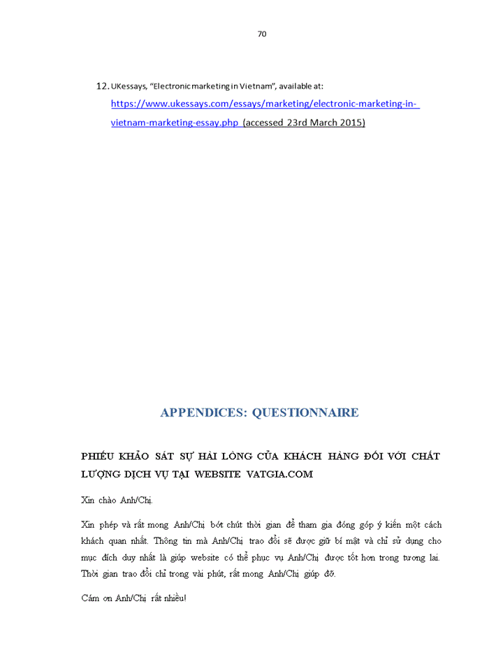 image for page SUGGESTIONS TO IMPROVE SERVICE THE ELEMENTS OF MKT STRATEGY AND CUSTOMER SATISFACTION AT VATGIA COM