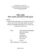 Trong điều kiện hội nhập các quy định về tiêu chuẩn kỹ thuật được coi là công cụ hữu hiệu để điều tiết hoạt động xuất nhập khẩu hàng hóa của các quốc gia và liên hệ tại Việt Nam