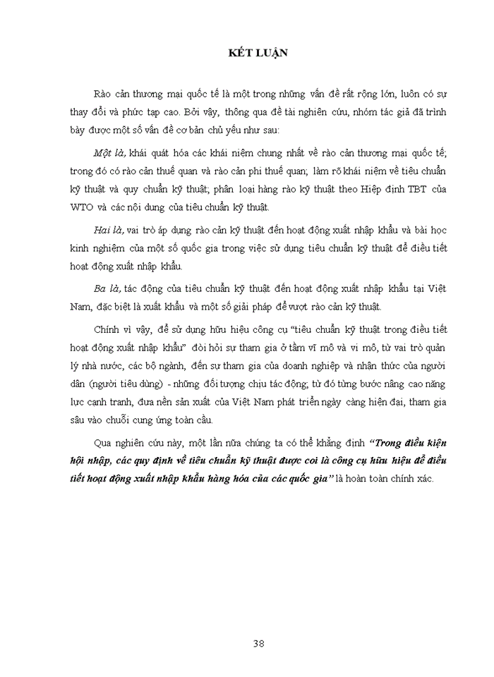 image for page Trong điều kiện hội nhập các quy định về tiêu chuẩn kỹ thuật được coi là công cụ hữu hiệu để điều tiết hoạt động xuất nhập khẩu hàng hóa của các quốc gia và liên hệ tại Việt Nam