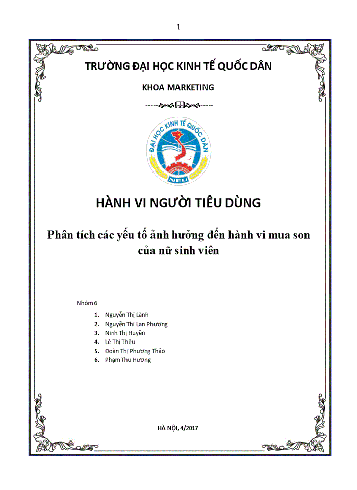 image for page Phân tích các yếu tố ảnh hưởng đến hành vi mua son của nữ sinh viên