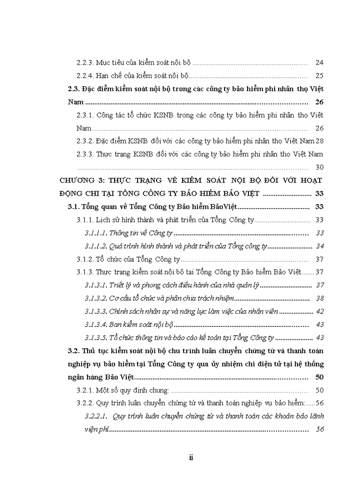 THS KIỂM SOÁT NỘI BỘ ĐỐI VỚI HOẠT ĐỘNG CHI TẠI TỔNG CÔNG TY BẢO HIỂM BẢO VIỆT