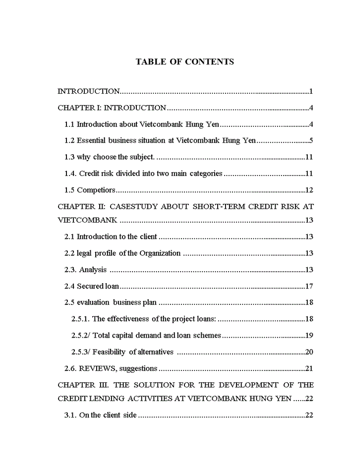 image for page THE SOLUTION FOR THE DEVELOPMENT OF THE CREDIT LENDING ACTIVITIES AT VIETCOMBANK HUNG YEN