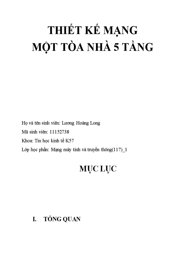 THIẾT KẾ MẠNG MỘT TÒA NHÀ 5 TẦNG