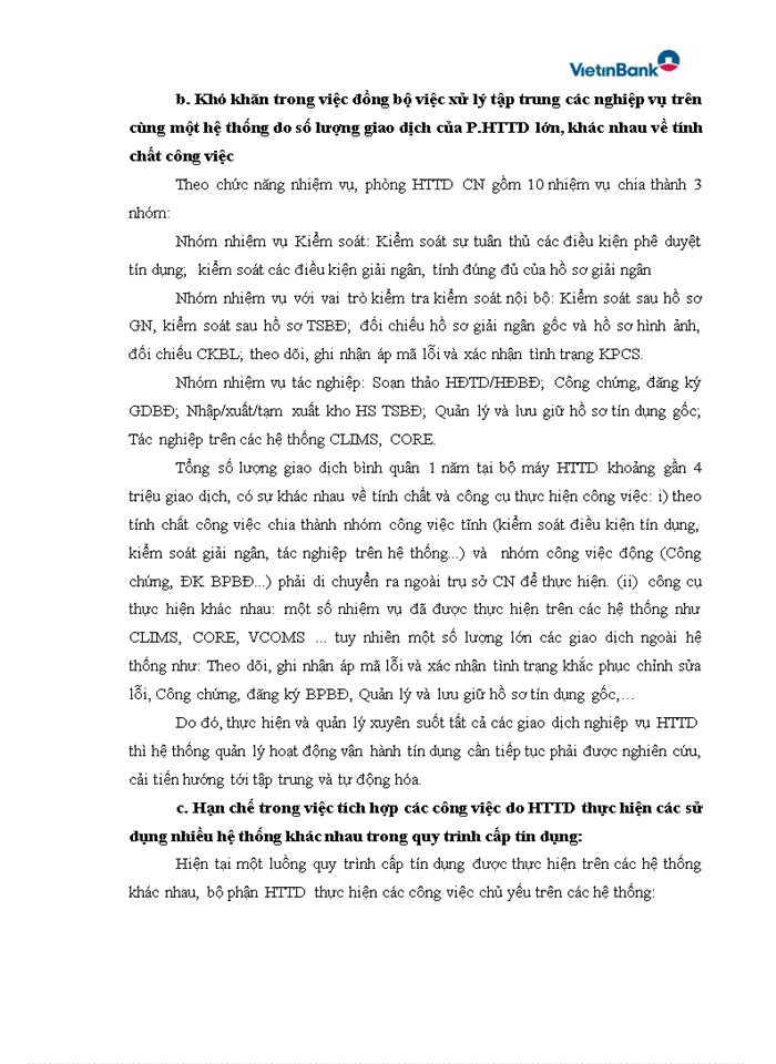 image for page Xây dựng Hệ thống CNTT quản lý hoạt động vận hành tín dụng Vietinbank credit operation management support