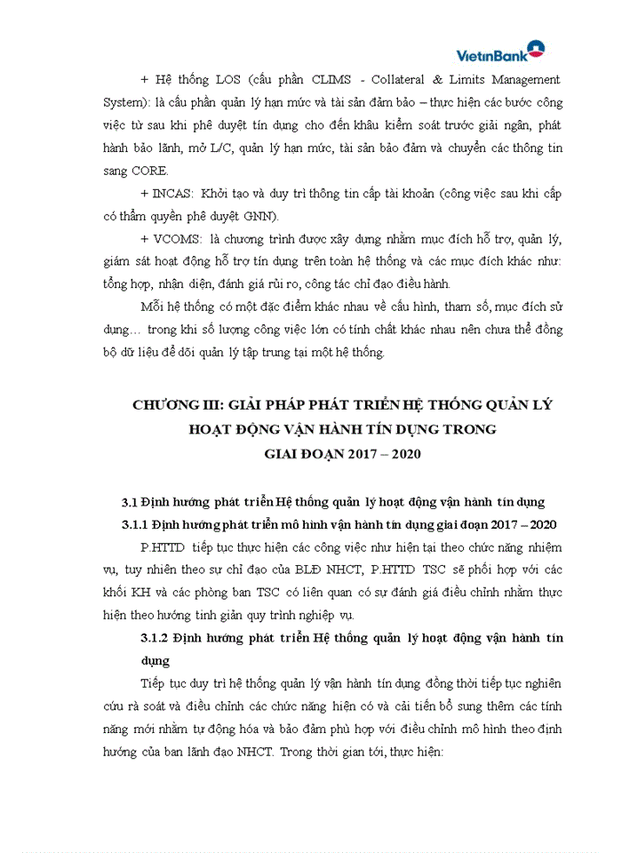 image for page Xây dựng Hệ thống CNTT quản lý hoạt động vận hành tín dụng Vietinbank credit operation management support