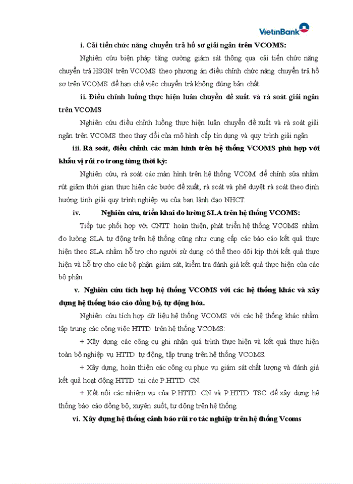 image for page Xây dựng Hệ thống CNTT quản lý hoạt động vận hành tín dụng Vietinbank credit operation management support