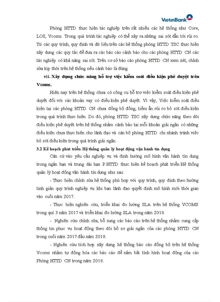 image for page Xây dựng Hệ thống CNTT quản lý hoạt động vận hành tín dụng Vietinbank credit operation management support