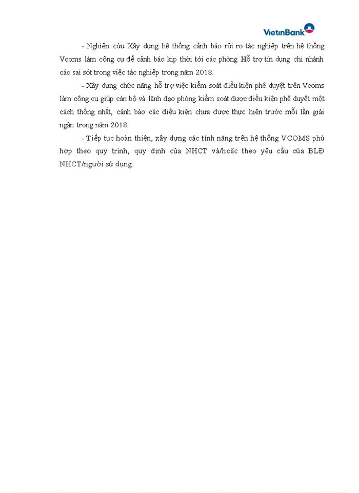 image for page Xây dựng Hệ thống CNTT quản lý hoạt động vận hành tín dụng Vietinbank credit operation management support