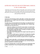 QUYỀN ĐƯỢC NHÀ NƯỚC BẢO HỘ VỀ TÍNH MẠNG DANH DỰ UY TÍN VÀ NHÂN PHẨM