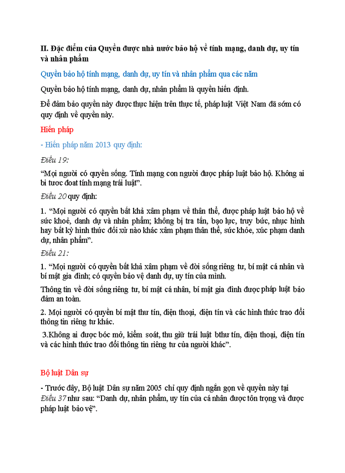 image for page QUYỀN ĐƯỢC NHÀ NƯỚC BẢO HỘ VỀ TÍNH MẠNG DANH DỰ UY TÍN VÀ NHÂN PHẨM
