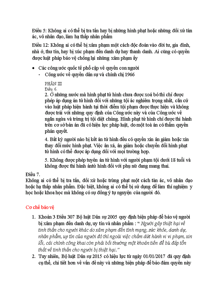 image for page QUYỀN ĐƯỢC NHÀ NƯỚC BẢO HỘ VỀ TÍNH MẠNG DANH DỰ UY TÍN VÀ NHÂN PHẨM