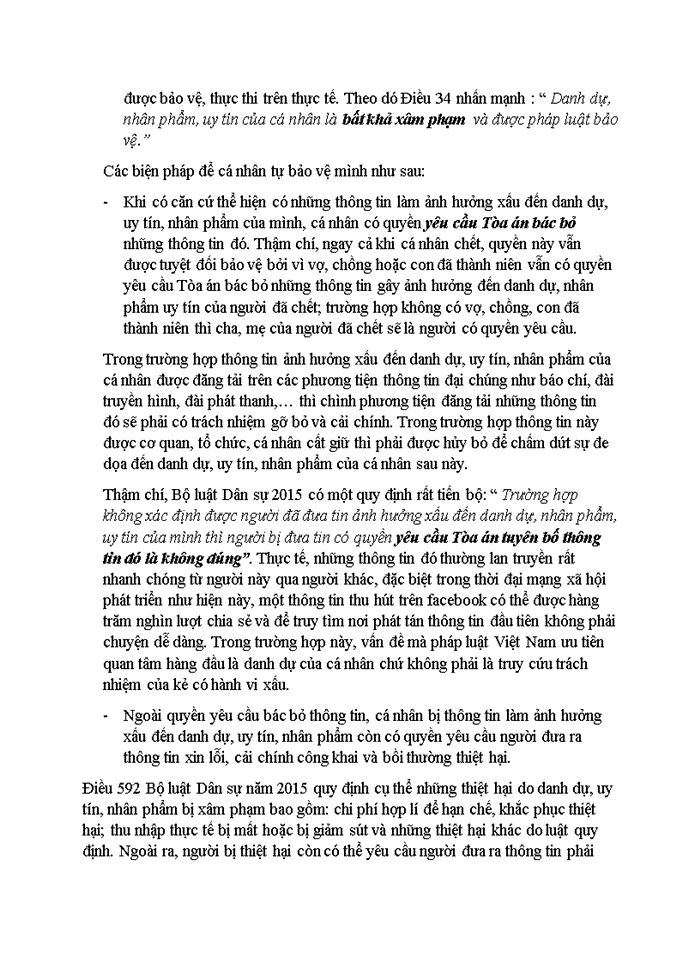 image for page QUYỀN ĐƯỢC NHÀ NƯỚC BẢO HỘ VỀ TÍNH MẠNG DANH DỰ UY TÍN VÀ NHÂN PHẨM