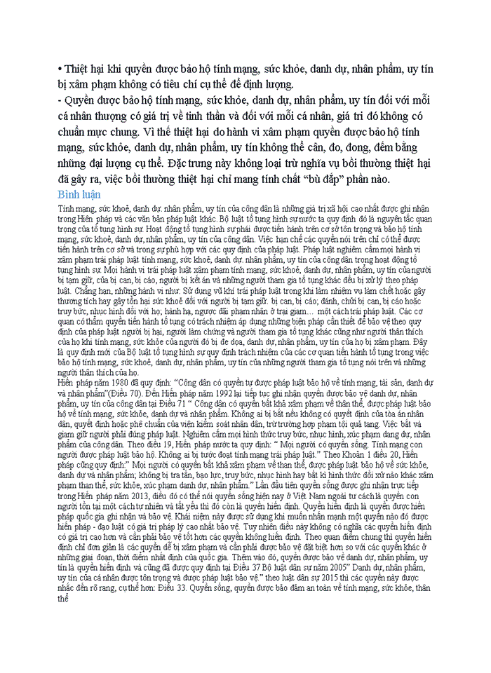 image for page QUYỀN ĐƯỢC NHÀ NƯỚC BẢO HỘ VỀ TÍNH MẠNG DANH DỰ UY TÍN VÀ NHÂN PHẨM