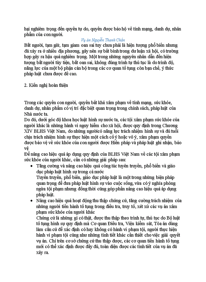 image for page QUYỀN ĐƯỢC NHÀ NƯỚC BẢO HỘ VỀ TÍNH MẠNG DANH DỰ UY TÍN VÀ NHÂN PHẨM