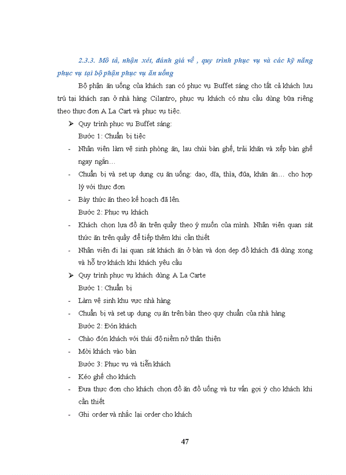 image for page BÁO CÁO TẠI CÁC BỘ PHẬN NGHIỆP VỤ TRONG KHÁCH SẠN