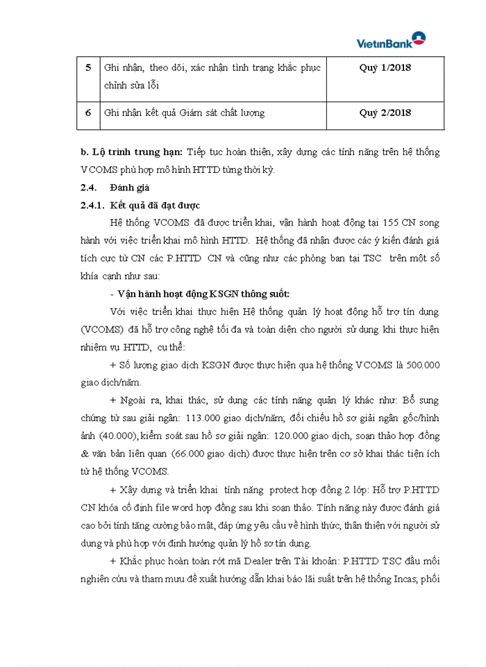 image for page Xây dựng Hệ thống CNTT quản lý hoạt động vận hành tín dụng Vietinbank credit operation management support