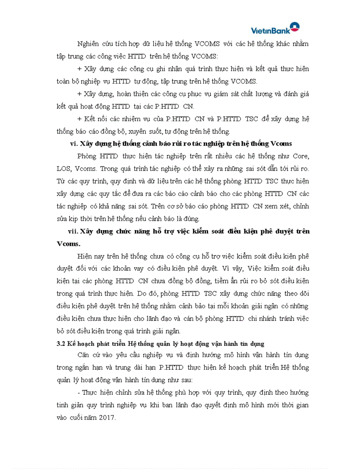 image for page Xây dựng Hệ thống CNTT quản lý hoạt động vận hành tín dụng Vietinbank credit operation management support