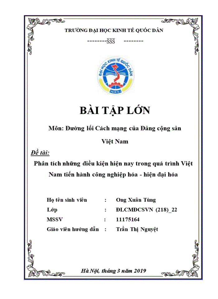 Phân tích những điều kiện hiện nay trong quá trình Việt Nam tiến hành công nghiệp hóa - hiện đại hóa