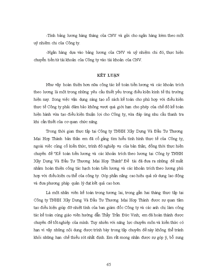image for page Hoàn thiện kế toán tiền lương và các khoản trích theo lương tại Công ty Trách nhiệm hữu hạn Xây Dựng Và Đầu Tư Thương Mại Hợp Thành