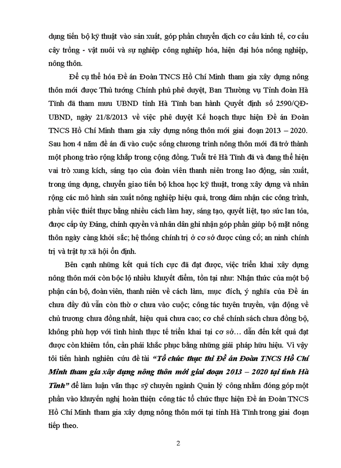 image for page ThS Tổ chức thực thi Đề án Đoàn TNCS Hồ Chí Minh tham gia xây dựng nông thôn mới giai đoạn 2013 2020 tại tỉnh Hà Tĩnh