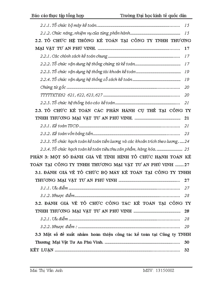 image for page Báo cáo Công Ty Trách nhiệm hữu hạn Thương Mại Vật Tư An Phú Vinh