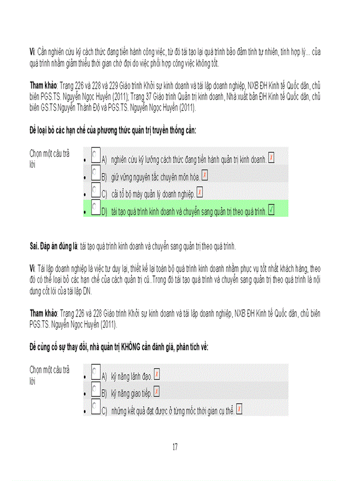 image for page NGÂN HÀNG CÂU HỎI TRẮC NGHIỆM MÔN TÁI LẬP DOANH NGHIỆP