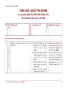 NGÂN HÀNG CÂU HỎI TRẮC NGHIỆM QUẢN TRỊ CHI PHÍ KINH DOANH