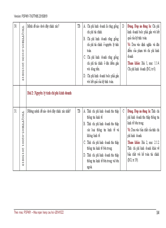 image for page NGÂN HÀNG CÂU HỎI TRẮC NGHIỆM QUẢN TRỊ CHI PHÍ KINH DOANH