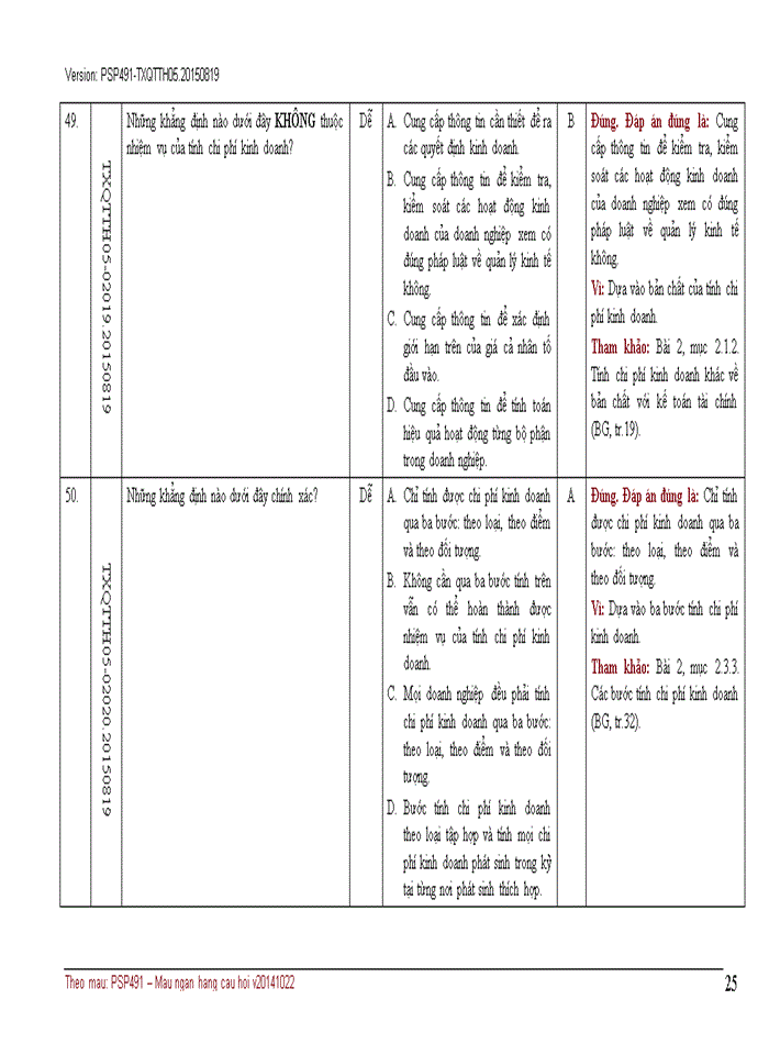 image for page NGÂN HÀNG CÂU HỎI TRẮC NGHIỆM QUẢN TRỊ CHI PHÍ KINH DOANH