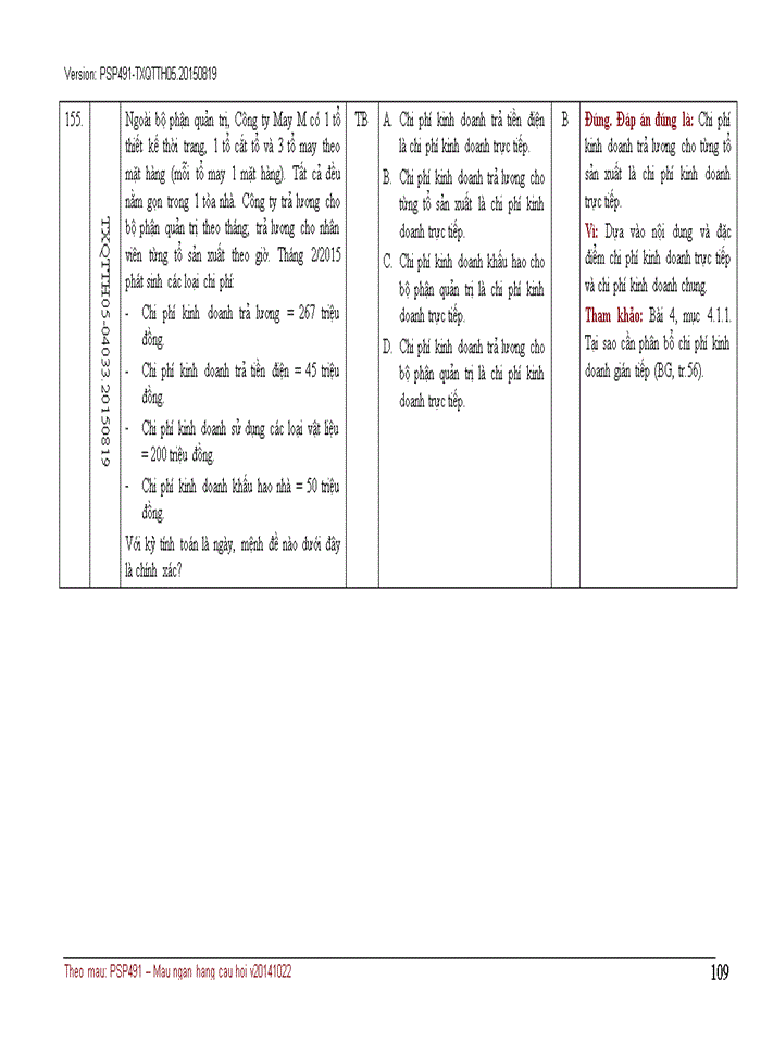 image for page NGÂN HÀNG CÂU HỎI TRẮC NGHIỆM QUẢN TRỊ CHI PHÍ KINH DOANH