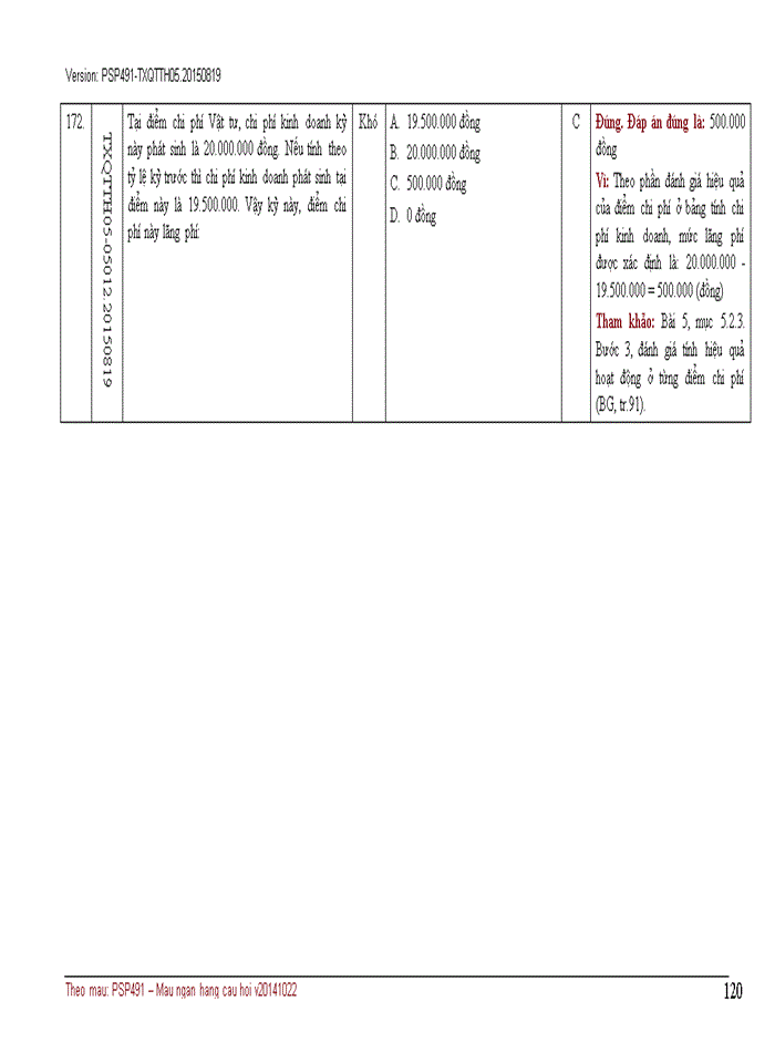 image for page NGÂN HÀNG CÂU HỎI TRẮC NGHIỆM QUẢN TRỊ CHI PHÍ KINH DOANH