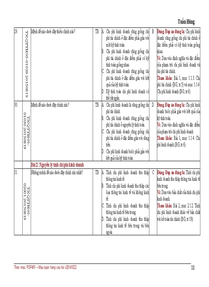 image for page NGÂN HÀNG CÂU HỎI TRẮC NGHIỆM QUẢN TRỊ CHI PHÍ KINH DOANH 3TC