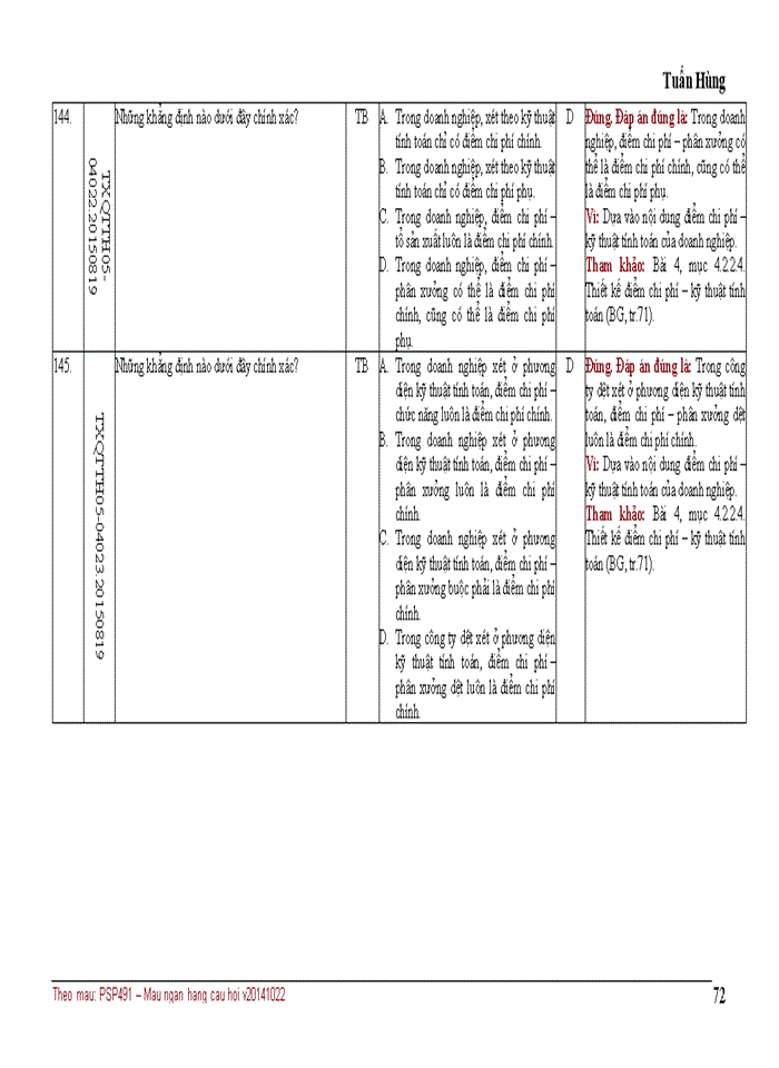 image for page NGÂN HÀNG CÂU HỎI TRẮC NGHIỆM QUẢN TRỊ CHI PHÍ KINH DOANH 3TC