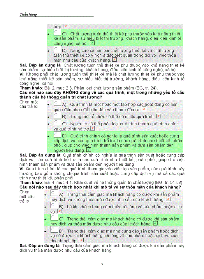 image for page Ngân hàng câu hỏi trắc nghiệm Môn quản trị chất lượng