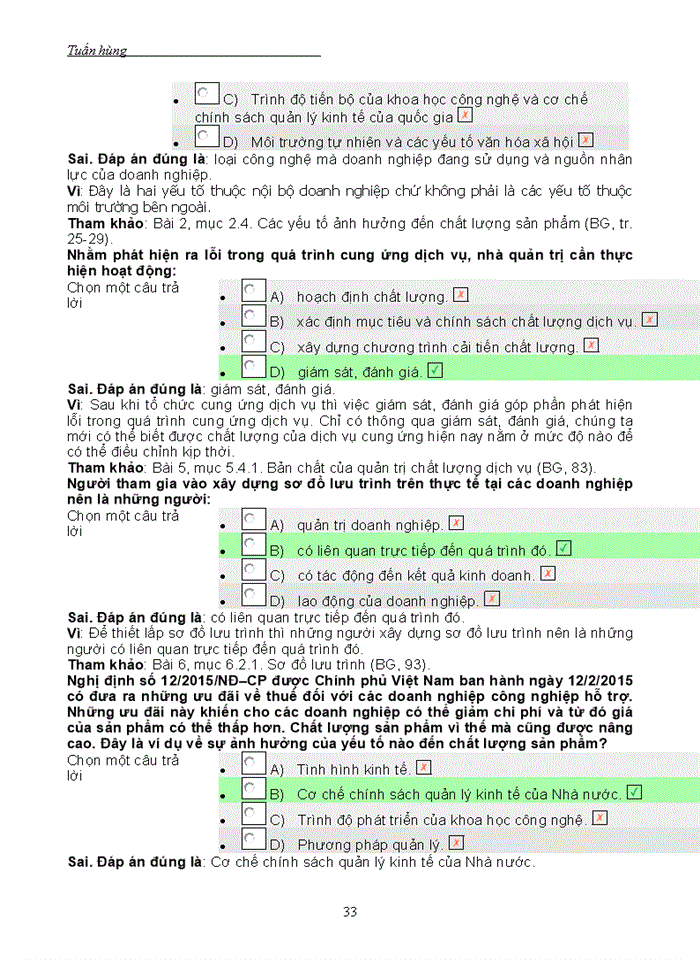 image for page Ngân hàng câu hỏi trắc nghiệm Môn quản trị chất lượng