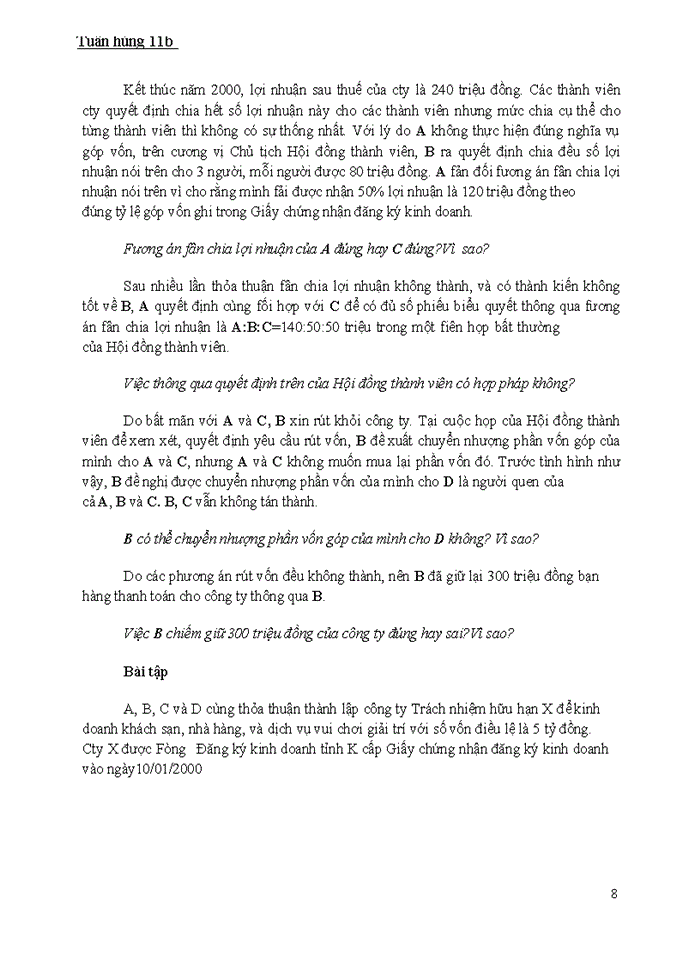 image for page BÀI TẬP TÌNH HUỐNG MÔN LUẬT KINH TẾ