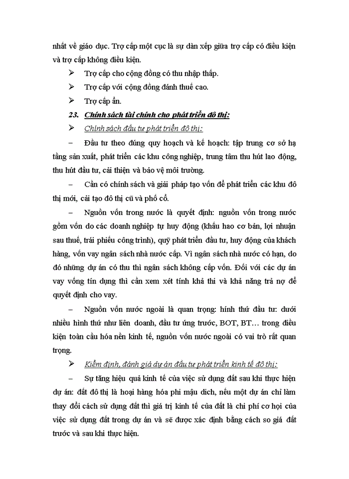 image for page Câu Hỏi ôn Tập Kinh Tế đô Thị