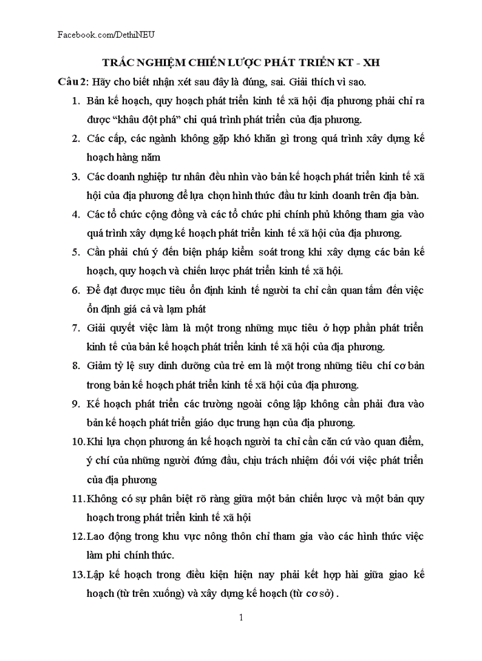 image for page TRẮC NGHIỆM CHIẾN LƯỢC PHÁT TRIỂN KT - XH