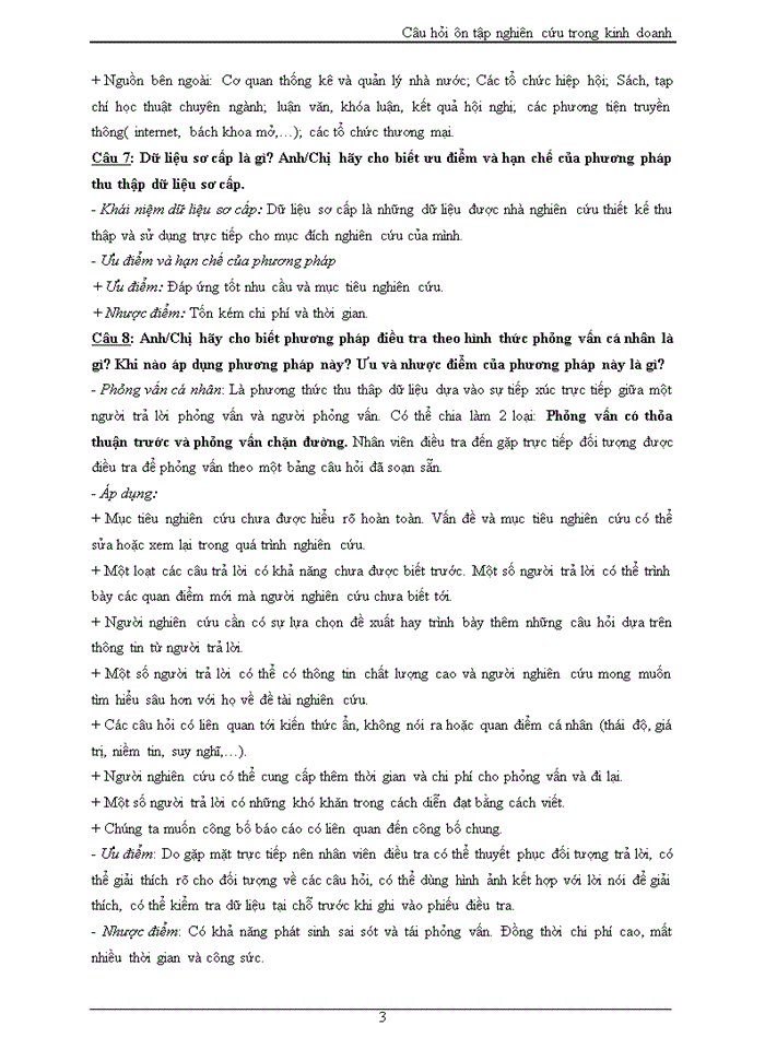 image for page CÂU HỎI ÔN TẬP NGHIÊN CỨU TRONG KINH DOANH
