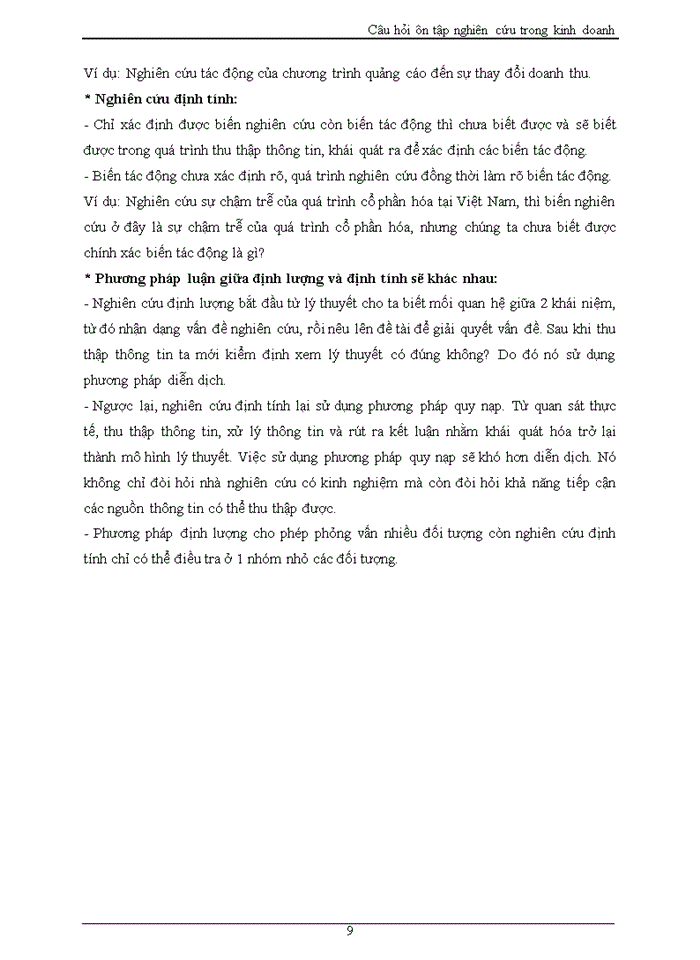 image for page CÂU HỎI ÔN TẬP NGHIÊN CỨU TRONG KINH DOANH
