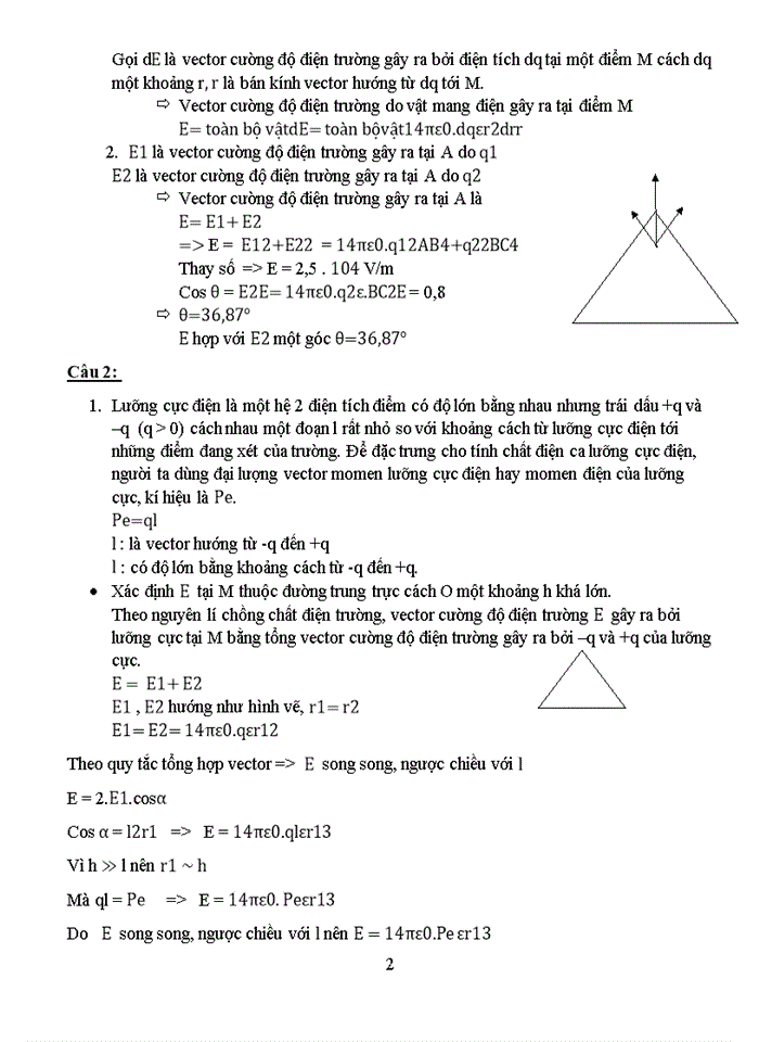 Câu hỏi tự luận VẬT LÍ ĐẠI CƯƠNG II