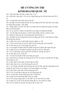 ĐỀ CƯƠNG ÔN THI KINH DOANH QUỐC TẾ 2017