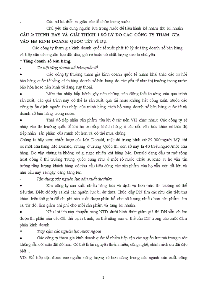 image for page ĐỀ CƯƠNG ÔN THI KINH DOANH QUỐC TẾ 2017