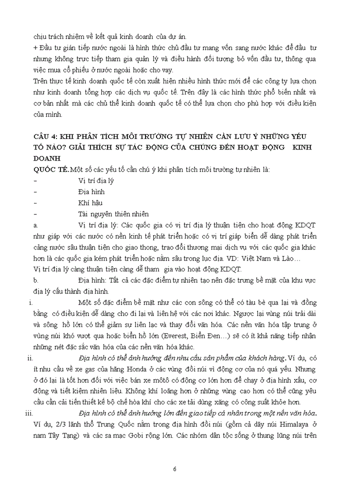 image for page ĐỀ CƯƠNG ÔN THI KINH DOANH QUỐC TẾ 2017